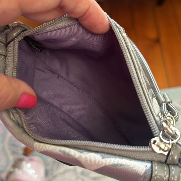 Coach Gray / Silver Canvas Monogram Clutch - Picture 7 of 7